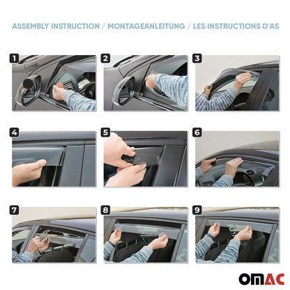 Windabweiser Regenabweiser für Honda Accord 2008-2015 Limo Dunkel Acryl 2tlg