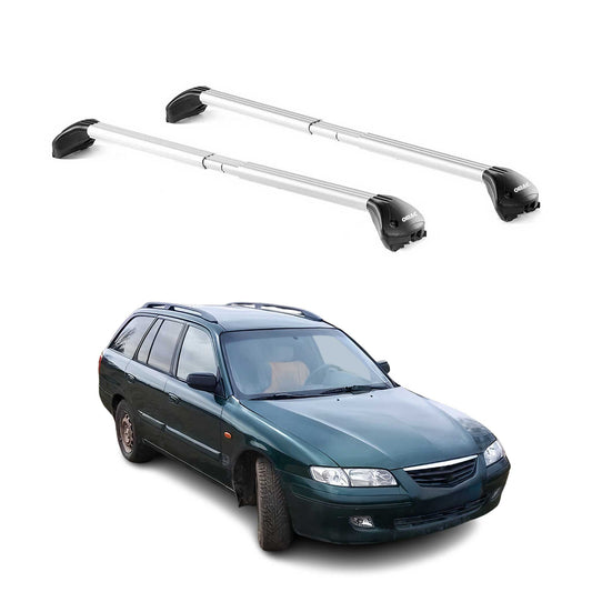 Dachträger Grundtäger für Mazda 626 GV Kombi 1988-1997 100kg Alu Silber 2x ABE OMAC DE