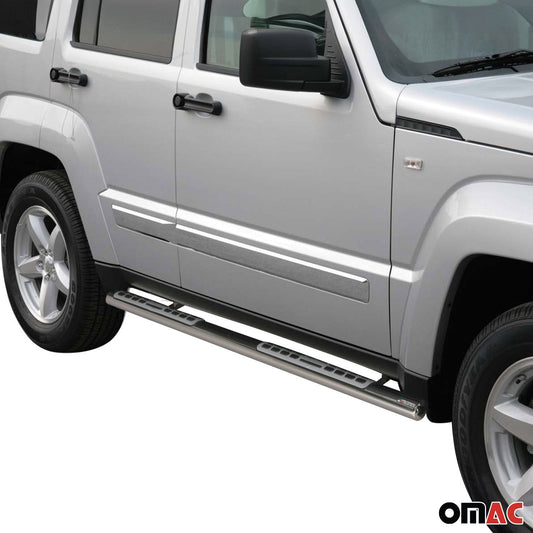 Stahl Seitenschweller Schwellerrohre für Jeep Cherokee 2008-2013 Silber OMAC DE
