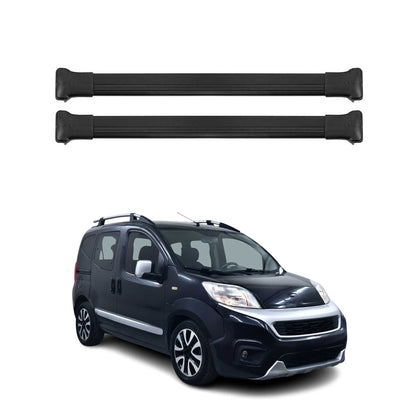 Dachträger Grundtäger für Fiat Fiorino 2007-2016 75kg Aluminium Schwarz 2 tlg OMAC DE