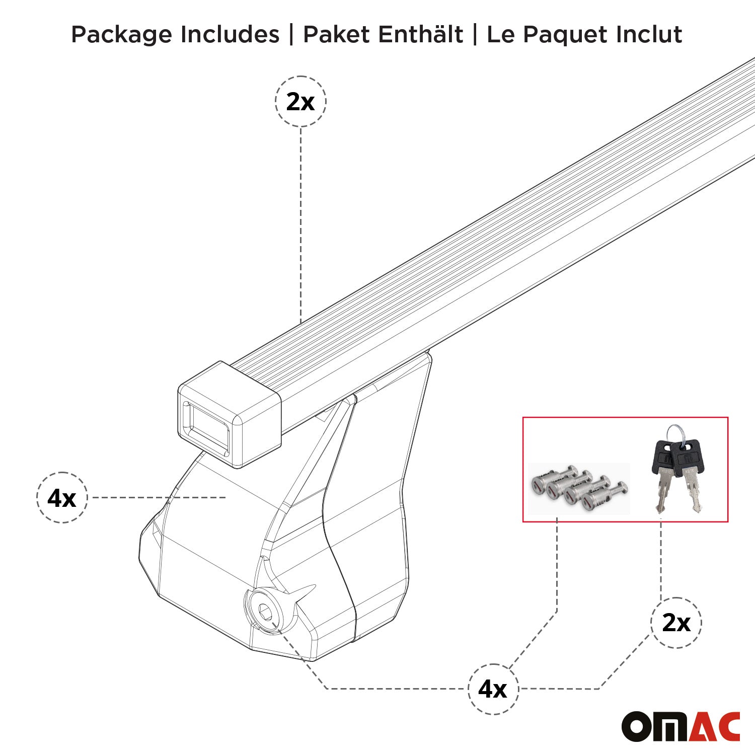 Menabo Stahl Dachträger Gepäckträger für Fiat Panda 2015-2025 Stahl Silber 2tlg OMAC DE