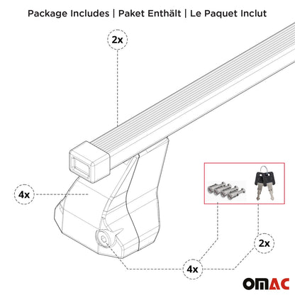 Menabo Stahl Dachträger Gepäckträger für Fiat Panda 2015-2025 Stahl Silber 2tlg OMAC DE