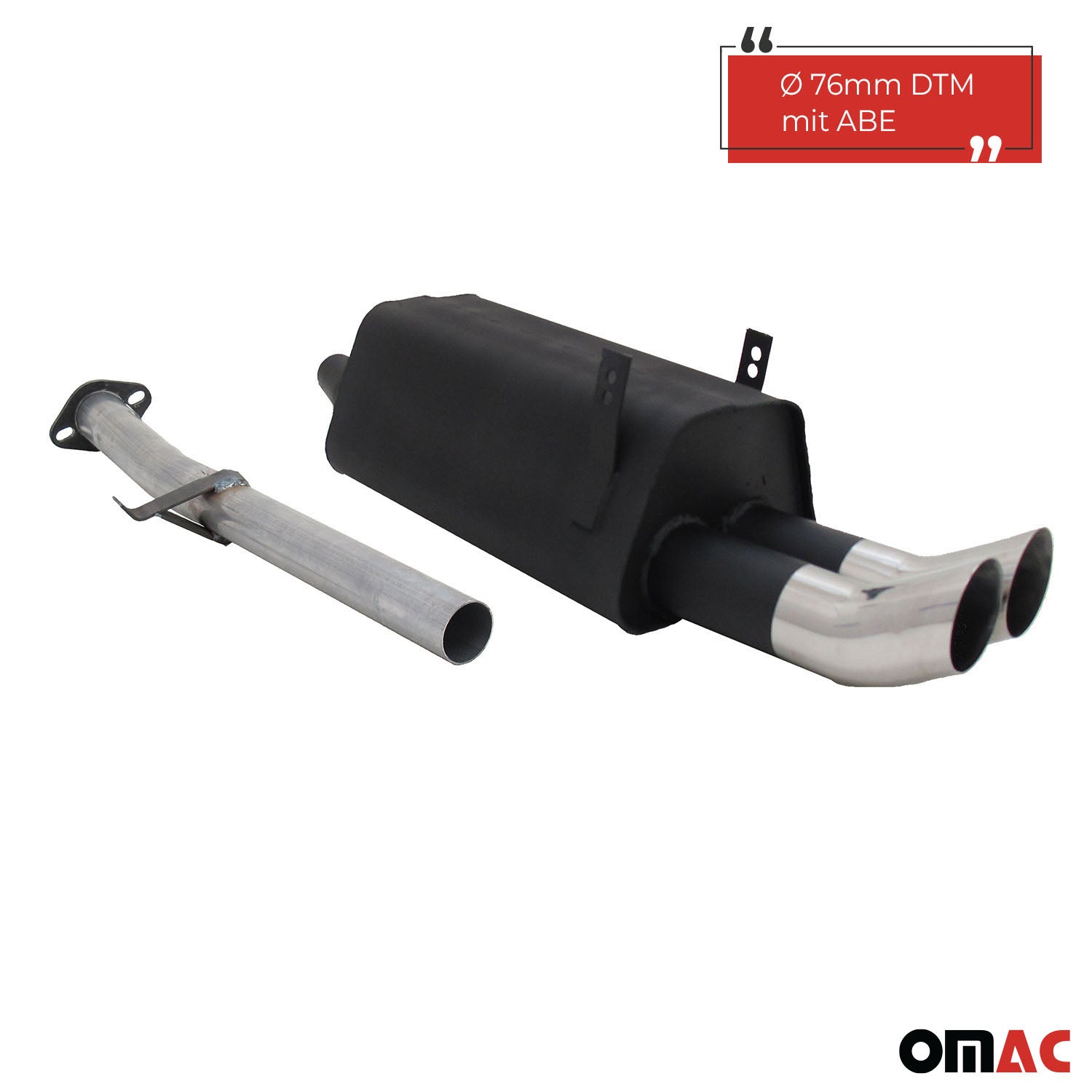 BMW 3er E36 316/318 Novus Sportauspuff 2x76mm DTM Endschalldämpfer mit ABE OMAC DE