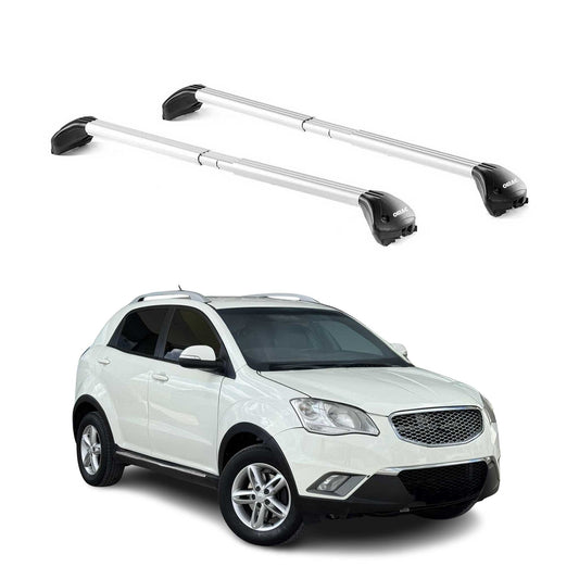 Dachträger Grundtäger für Ssangyong Korando 2010-2019 5 tür 100kg Alu Silber ABE OMAC DE