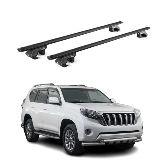 Dachträger für Toyota Land Cruiser 150 2009-2023 5 tür 90kg Alu Schwarz 2x ABE OMAC DE