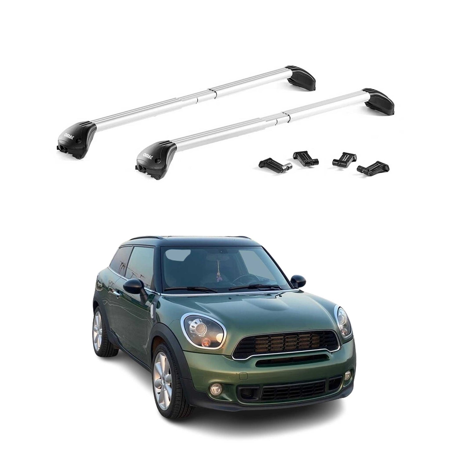 Dachträger Grundtäger für Mini Paceman R61 2013-2016 100kg Alu Silber 2 tlg ABE OMAC DE