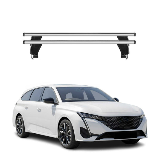 Menabo Dachträger Grundträger für Peugeot 308 SW mk3 2021- Alu Grau 2tlg OMAC DE