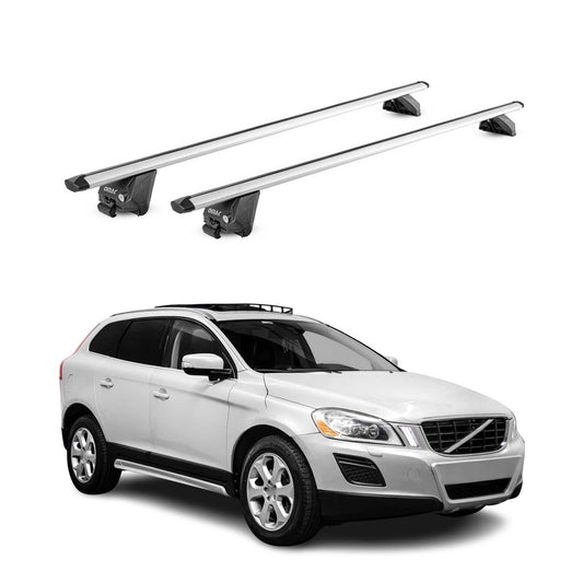 Dachträger Grundtäger für Volvo XC60 2008-2025 100kg Aluminium Silber 2tlg ABE OMAC DE