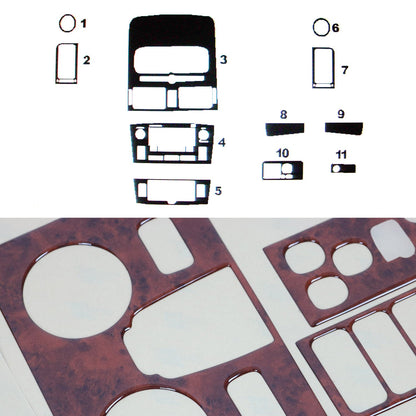 Innenraum Dekor Cockpit für Toyota Avensis 2003-2008 Wurzelholz Optik 11tlg OMAC DE
