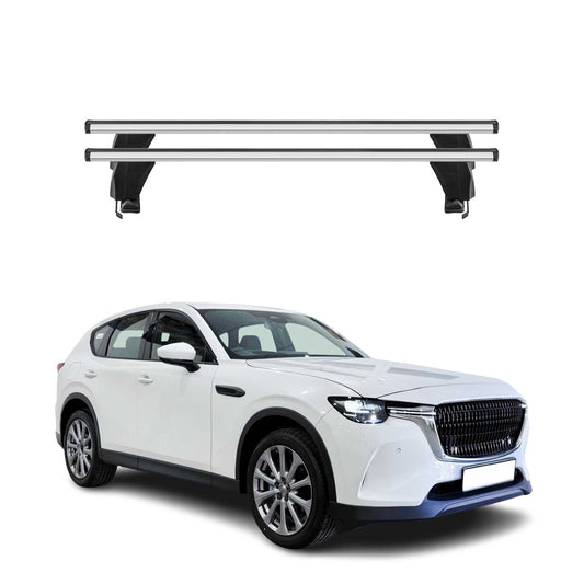 Menabo Dachträger Grundträger für Mazda CX-60 2022-2025 Alu Grau 2tlg OMAC DE