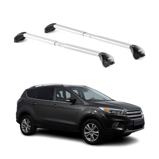 Dachträger Grundtäger für Ford Kuga mk3 2013-2019 5 tür 100kg Alu Silber 2x ABE OMAC DE