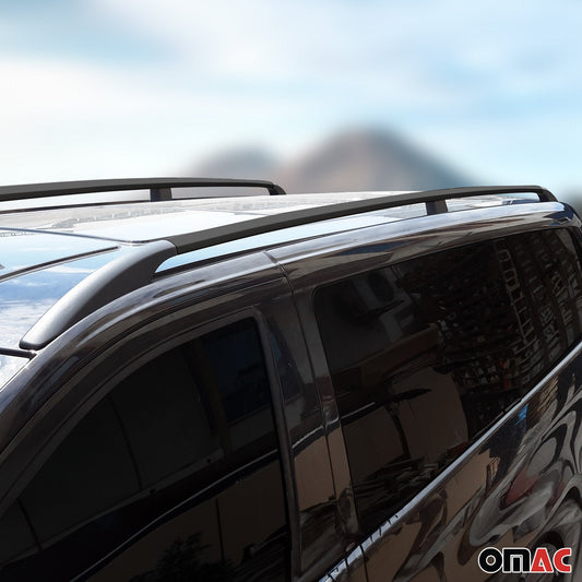 Dachreling Relingträger für VW Amarok 2022-2024 Double Cab Alu Schwarz 2 tlg OMAC DE
