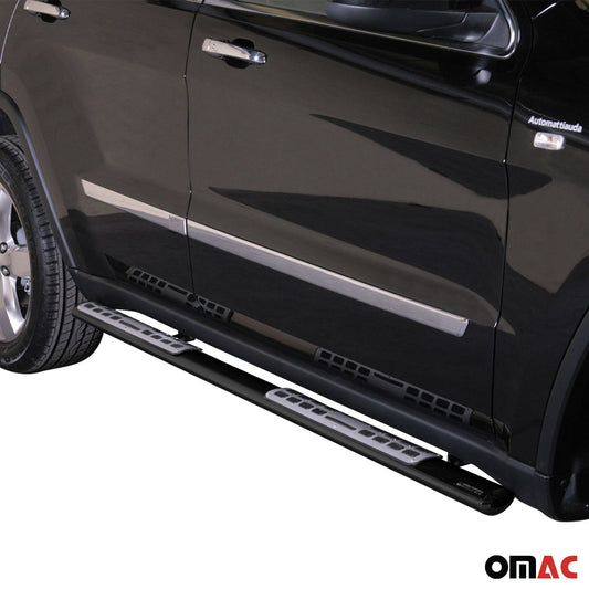 Stahl Seitenschweller Schwellerrohre für Jeep Grand Cherokee 2010-2013 Schwarz OMAC DE