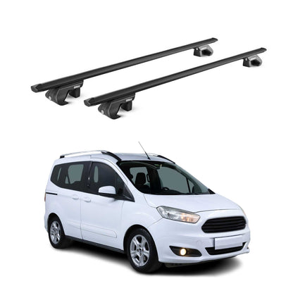 Dachträger Grundtäger für Ford Courier Tourneo 2013-2025 90kg Alu Schwarz 2x ABE OMAC DE
