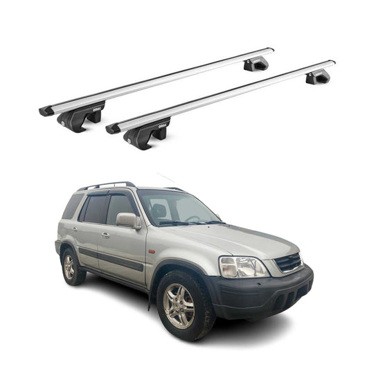 Dachträger Grundtäger für Honda CR-V mk1 1995-2001 90kg Alu Silber 2 tlg ABE OMAC DE