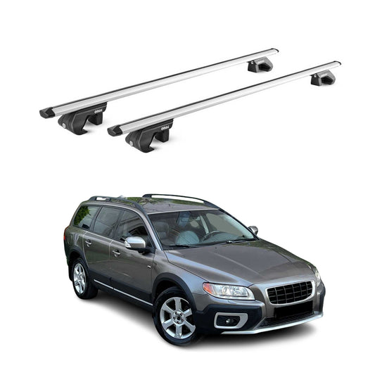 Dachträger Grundtäger für Volvo XC70 mk3 2007-2016 5 tür 90kg Alu Silber 2x ABE OMAC DE