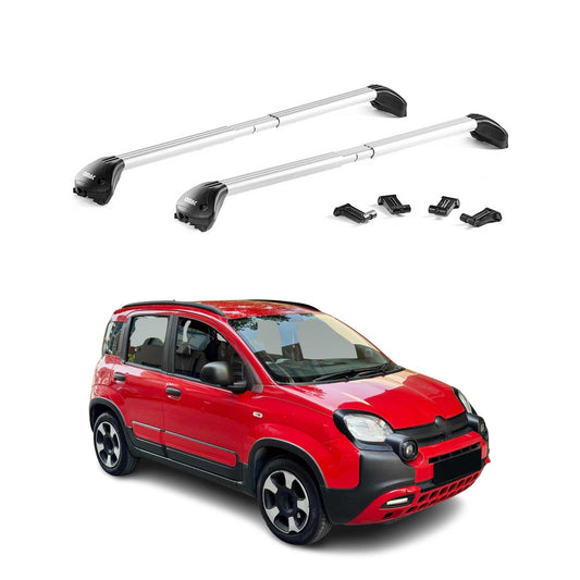 Dachträger Grundtäger für Fiat Panda III Cross 2014-2025 100kg Alu Silber 2x ABE OMAC DE