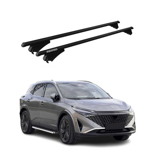 Menabo Dachträger Grundtäger für Nissan Qashqai 2021-2025 75kg Alu Schwarz 2 tlg OMAC DE