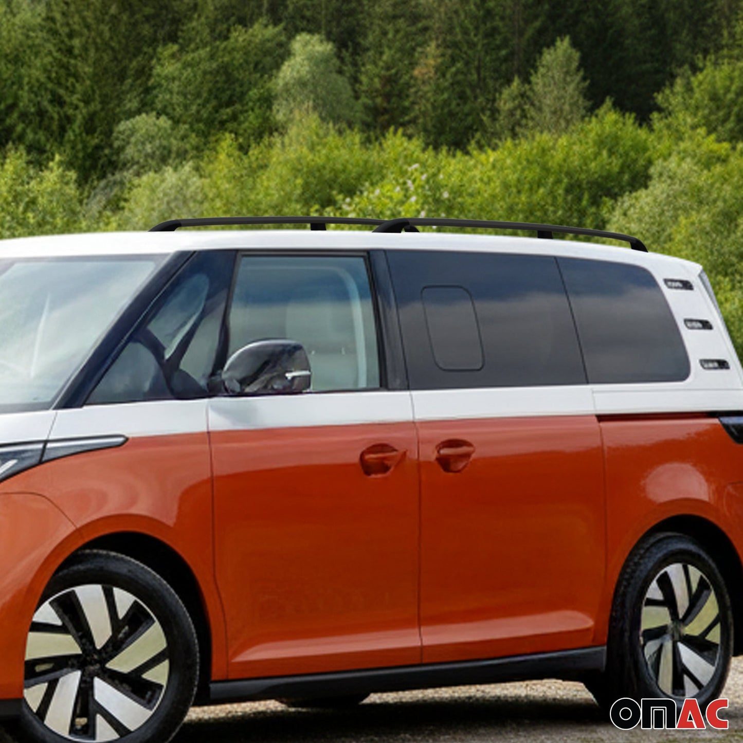 Dachreling Relingträger für VW ID.Buzz 2022-25 L1 kurzer Gepackträge Schwarz 2x OMAC DE