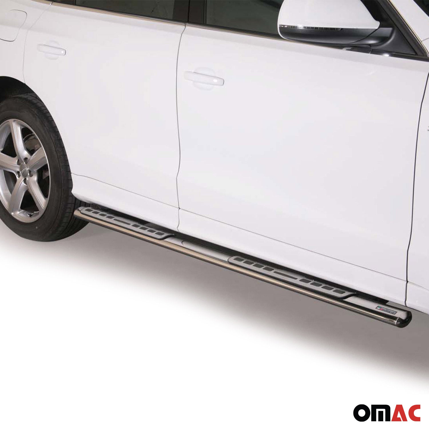 Stahl Seitenschweller Schwellerrohre für Audi Q7 4L 2006-2015 Silber OMAC DE