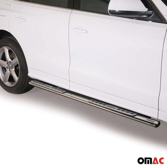 Stahl Seitenschweller Schwellerrohre für Audi Q7 4L 2006-2015 Silber OMAC DE