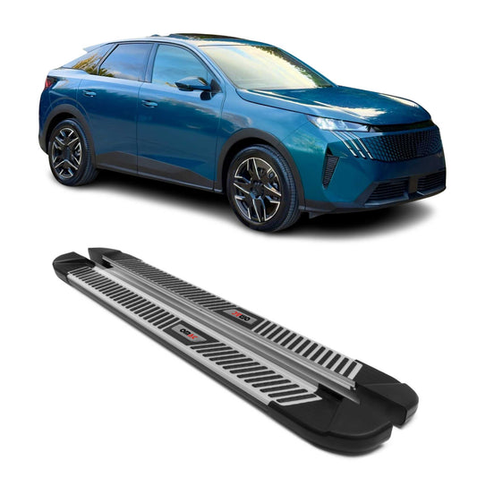 2024-2025 Peugeot 3008 III Trittbretter Seitenschweller Seitenbretter Alu Silber Schwarz OMAC DE