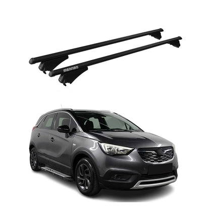 Menabo Dachträger Grundtäger für Opel Crossland X 2017-2020 75kg Alu Schwarz 2x OMAC DE
