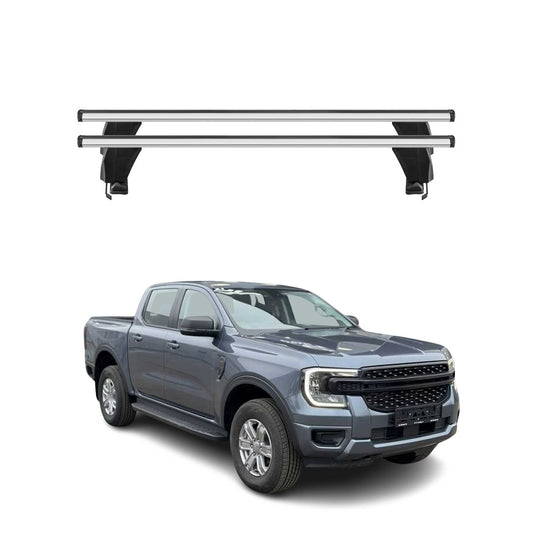 Menabo Dachträger Grundträger für Ford Ranger T6 II 2022-2025 Alu Grau 2tlg OMAC DE