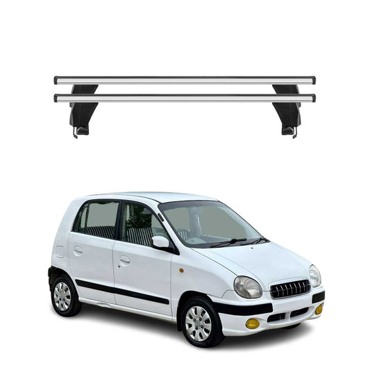 Menabo Dachträger Grundträger für Hyundai Atos Prime 1999-2008 Alu Grau 2tlg OMAC DE