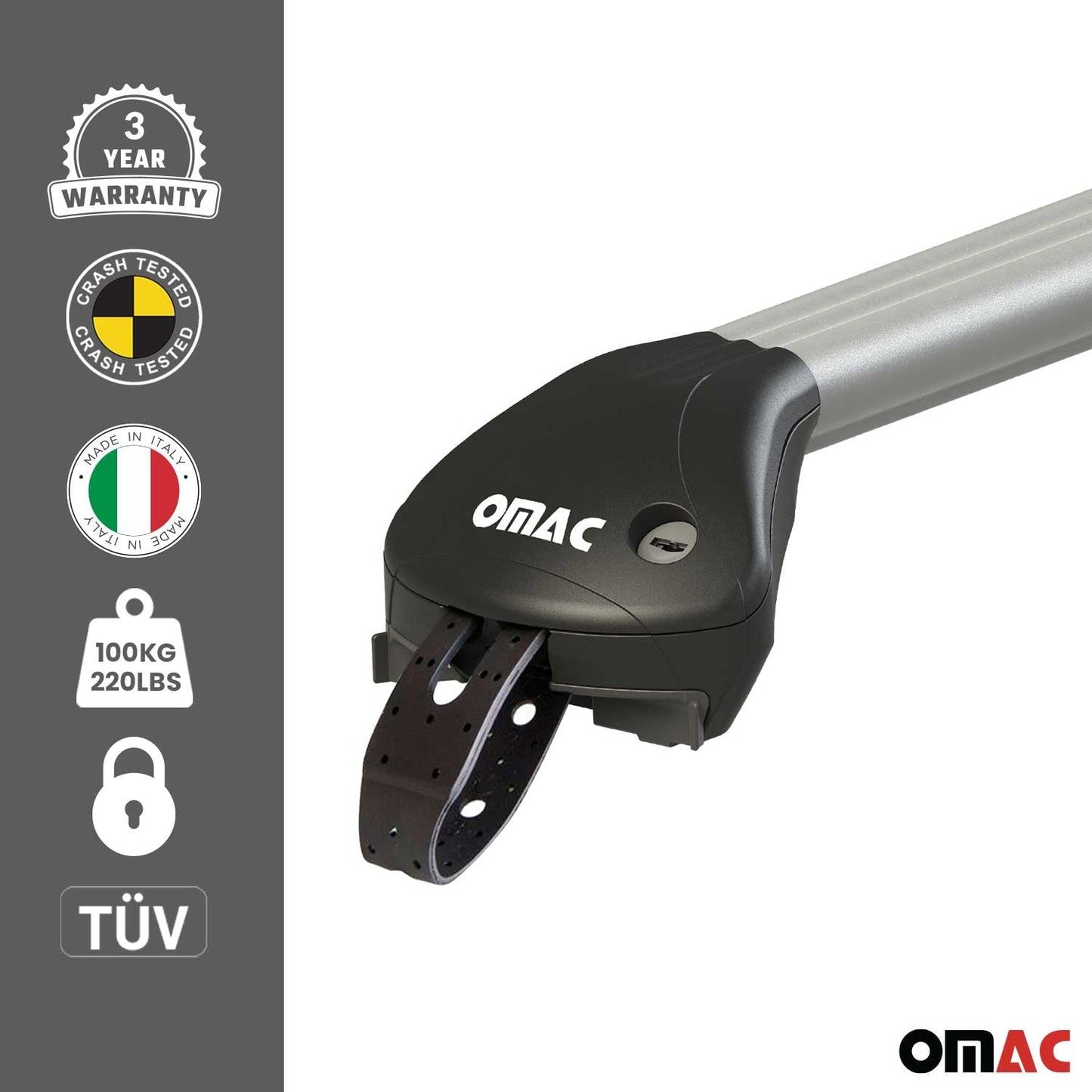 Dachreling + Dachträger Satz für VW Touareg 7L 2002-2010 Alu Silber OMAC DE