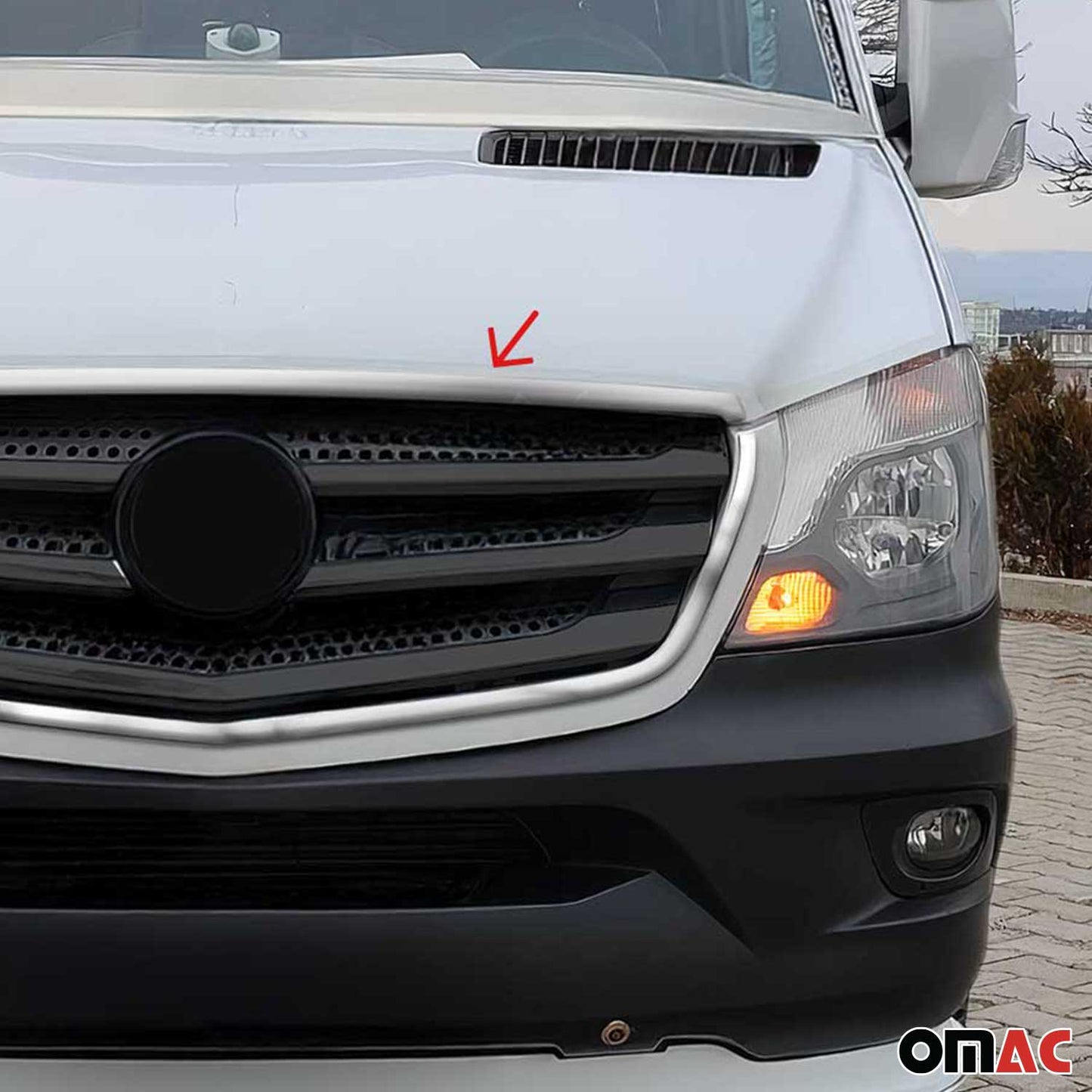 Kühlergrill Leisten Grillleisten für Mercedes Sprinter 2013-2018 Chrom Silber 2x OMAC DE
