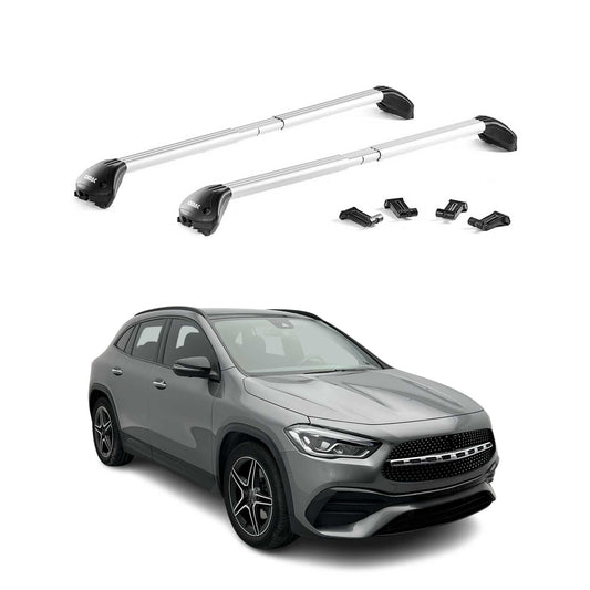 Dachträger Grundtäger für Mercedes GLA H247 2020-2025 100kg Alu Silber 2 tlg ABE OMAC DE