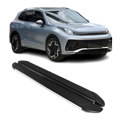 Trittbretter Seitenschweller für VW Tiguan mk3 2024-2025 Alu Schwarz Silber