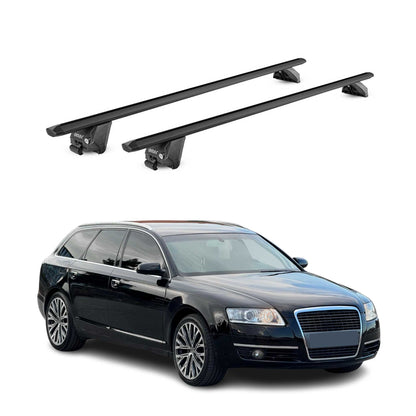 Dachträger Grundtäger für Audi A6 C6 Avant 2005-2011 100kg Alu Schwarz 2 tlg ABE OMAC DE