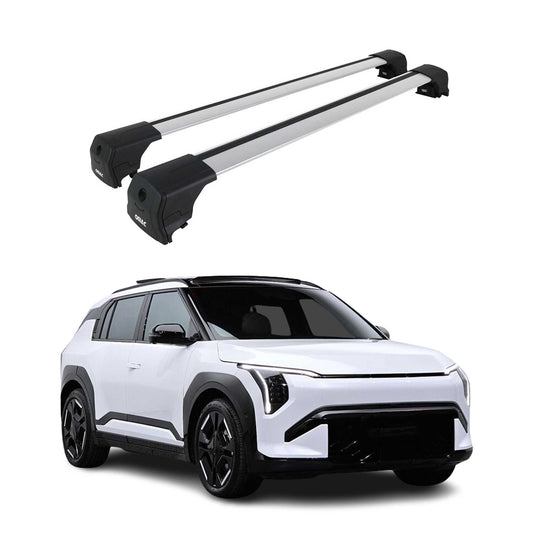 Dachträger Grundtäger für Kia EV3 2024-2025 75kg Aluminium Silber 2 tlg OMAC DE