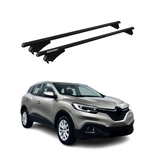Menabo Dachträger Grundtäger für Renault Kadjar 2015-2022 75kg Alu Schwarz 2 tlg OMAC DE