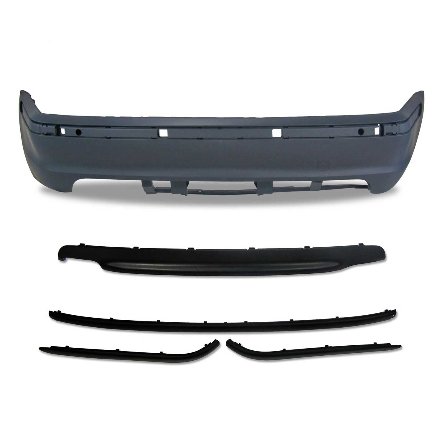 JOM Heckstoßstange für BMW 3er E46 4türer 1998-2005 Schwarz 5tlg OMAC DE