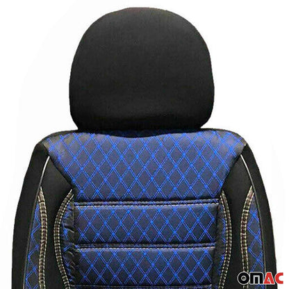 Sitzbezüge Schonbezüge für VW Transporter T6 2015-2025 Schwarz Blau 2 Sitz Vorne OMAC DE