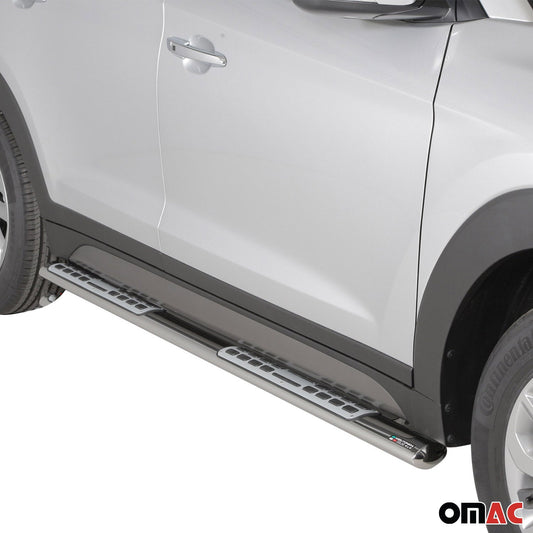 Edelstahl Seitenschweller Schwellerrohre für Hyundai Tucson 2015-2018 Silber OMAC DE