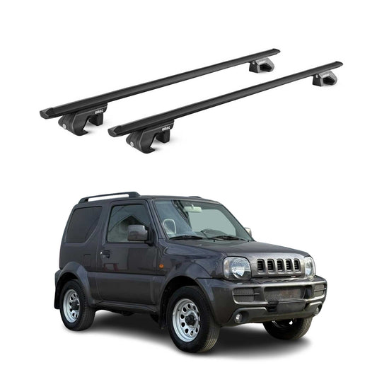 Dachträger Grundtäger für Suzuki Jimny mk3 1998-2018 90kg Alu Schwarz 2 tlg ABE OMAC DE