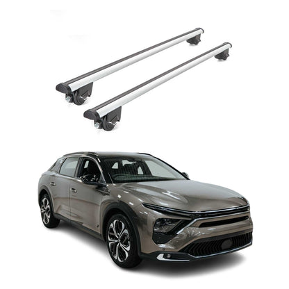 Dachträger Grundtäger für Citroen C5 X Hybrid 2022-2025 100kg Alu Silber 2x ABE OMAC DE