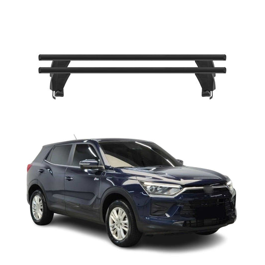 Menabo Dachträger Grundträger für Ssangyong Korando mk4 2019-2025 Alu Schwarz 2x OMAC DE