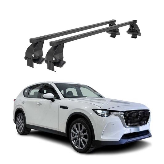 Menabo Dachträger Grundträger für Mazda CX-60 2022-2025 Stahl Schwarz 2tlg OMAC DE
