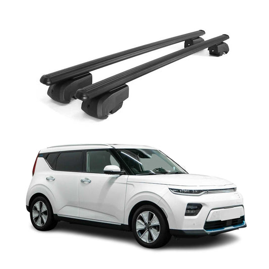Dachträger Grundträger für Kia Soul EV 2020-2023 Aluminium Schwarz ABE 2x OMAC DE