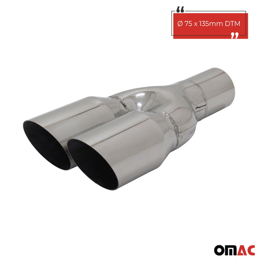 Auspuff Endrohr Edelstahl Y 2x76mm MS-Design Endschalldämpfer mit ABE OMAC DE