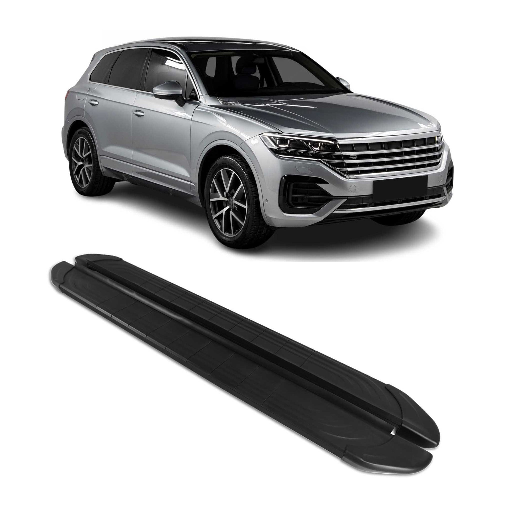 Seitenschweller Trittbretter für VW Touareg 3 2018-2025 Schwarz Alu OMAC DE