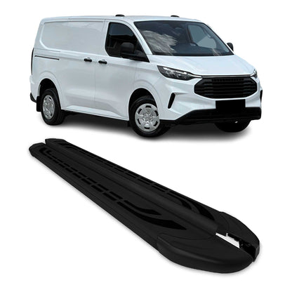 Trittbretter Seitenschweller für Ford Transit Custom 2023-2025 L1 Schwarz 2 tlg