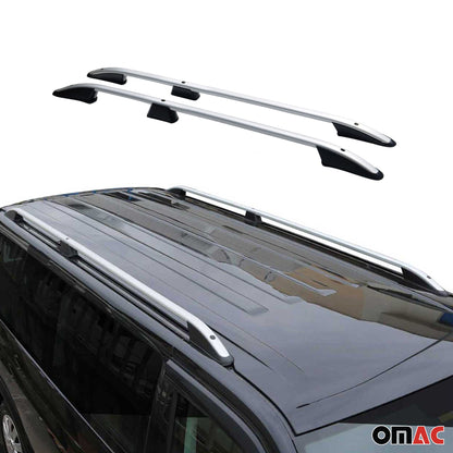 Dachreling Dachgepäckträger für VW Transporter T7 2024-2025 L1 kurzer Silber 2x OMAC DE