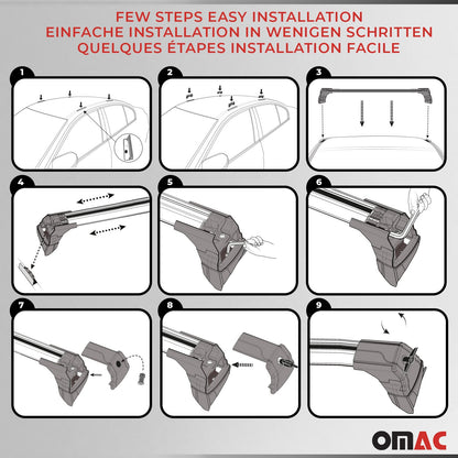 Dachträger Grundtäger für Citroen Berlingo 1996-2008 75kg Aluminium Silber 2x OMAC DE