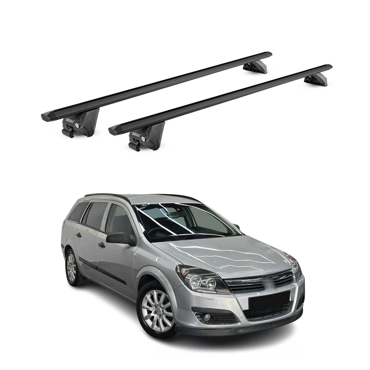 Dachträger Grundtäger für Opel Astra H J Kombi 2004-2015 100kg Alu Schwarz ABE